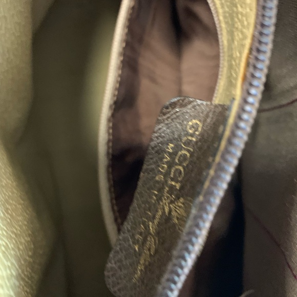 Gucci Beige and Brown Canvas Bag with Red and Green Accent Needs Restoration - Picture 7 of 16